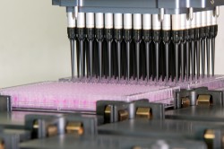 Automated pipetting platforms for the preparation and measurement of plasma samples and chemical mixtures in high-throughput bioassays.