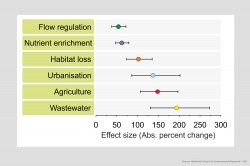 Wastewater, agriculture and urbanization have the biggest absolute impact on the multifunctionality of streams and rivers. Photo: UFZ Wastewater, agriculture and urbanization have the biggest absolute impact on the multifunctionality of streams and rivers. Photo: UFZ
